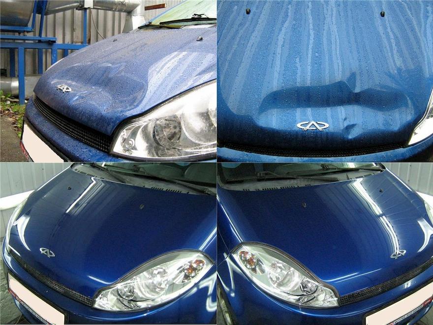 Фото до и после ремонта капота